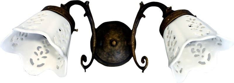 BRINDISI oświetlenie E14 2x40W ceramiczny brązowy