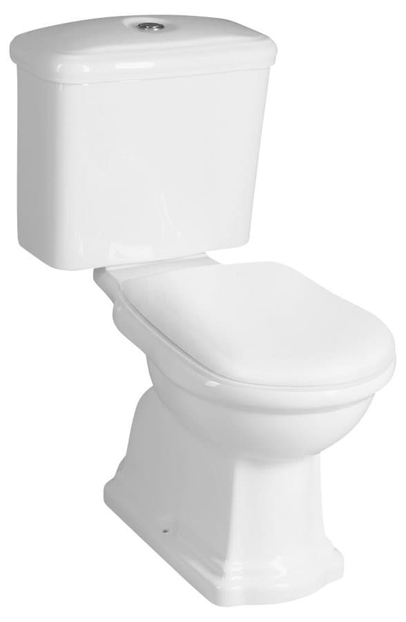 RETRO kompakt WC z odpływem poziomym, biały-chrom