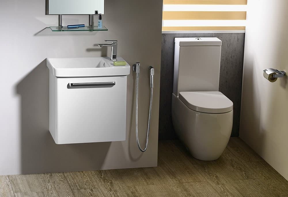 FLO kompakt WC, odpływ poziomy/pionowy, biały