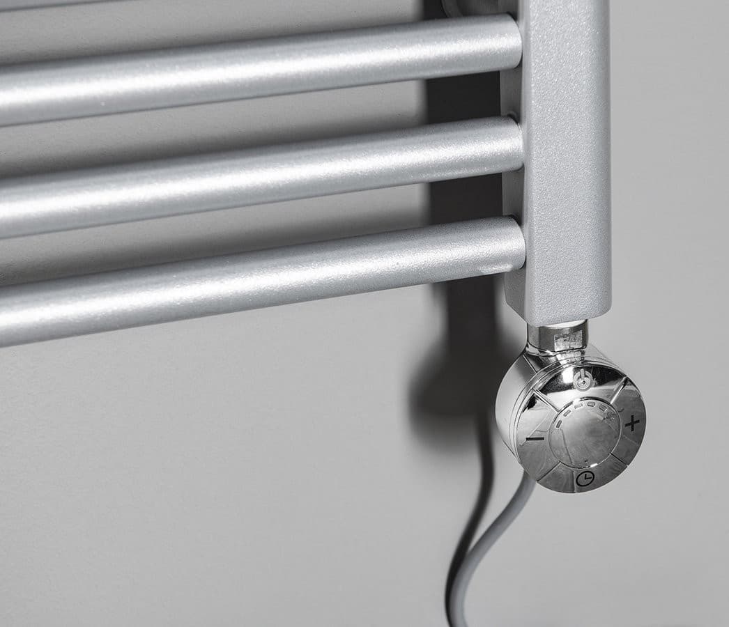 Grzałka elektryczna z termostatem 400 W, prosty kabel, chrom