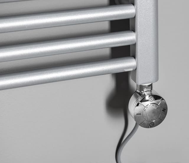 Grzałka elektryczna z termostatem 400 W, prosty kabel, chrom