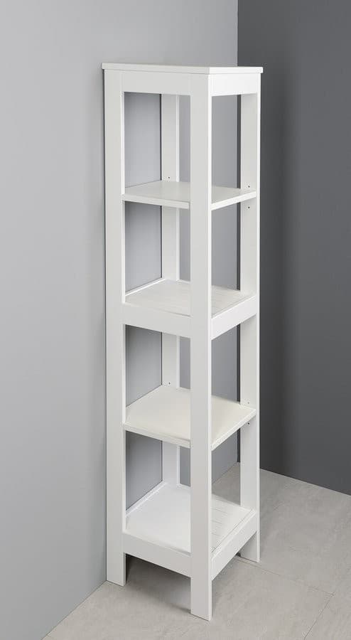 ETIDE wysoki regał łazienkowy 36x152x36 cm, biały mat