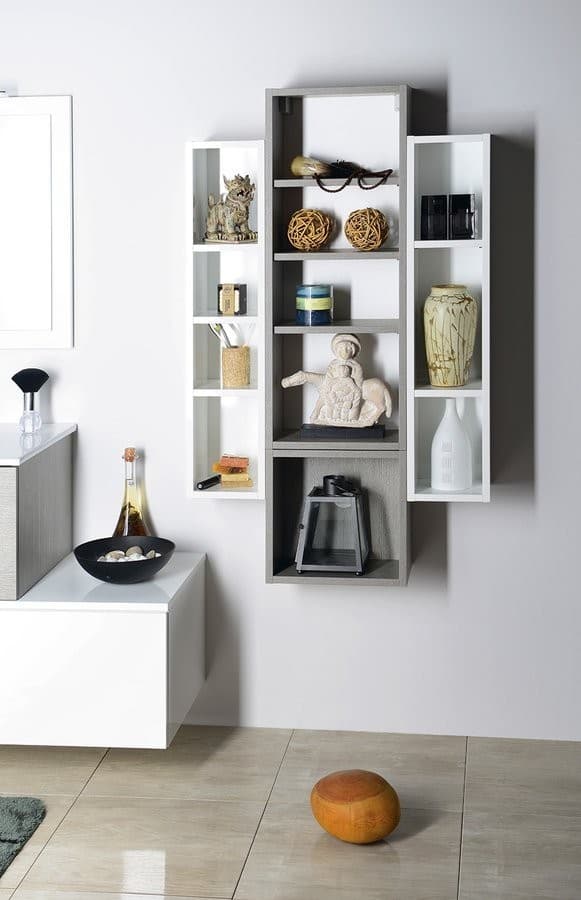ESPACE szafka otwarta z półkami 35x94x22cm dąb srebrny