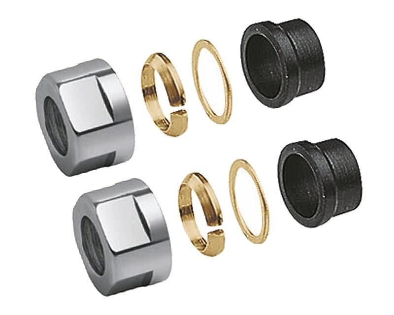 Złączki do miedzi 1/2" 15mm chromowane - Zaciskowe połączenie