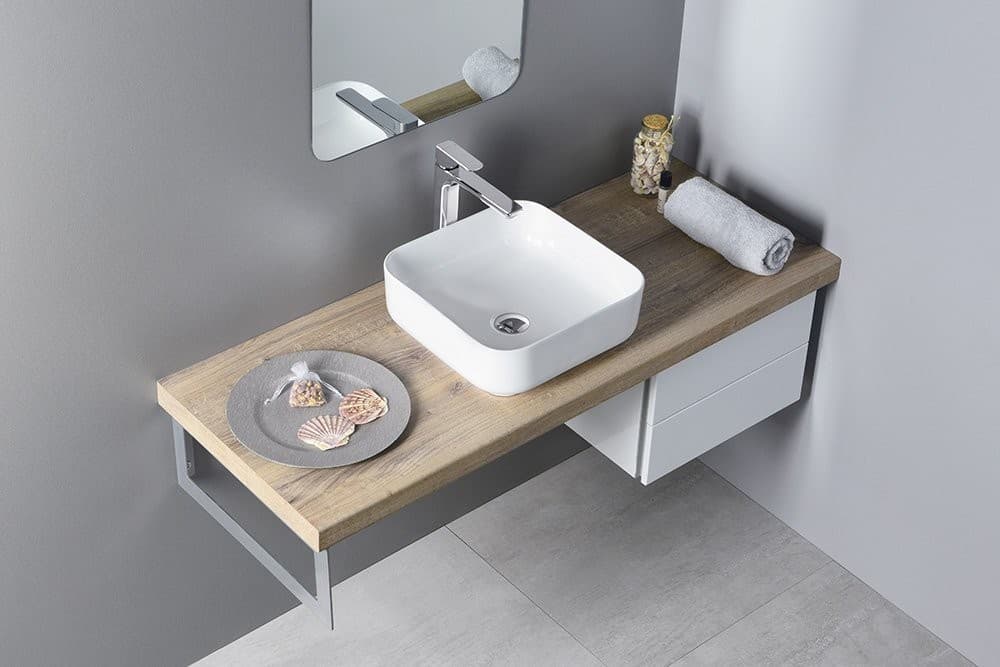 PRATA umywalka ceramiczna nablatowa 39,5x39,5 cm