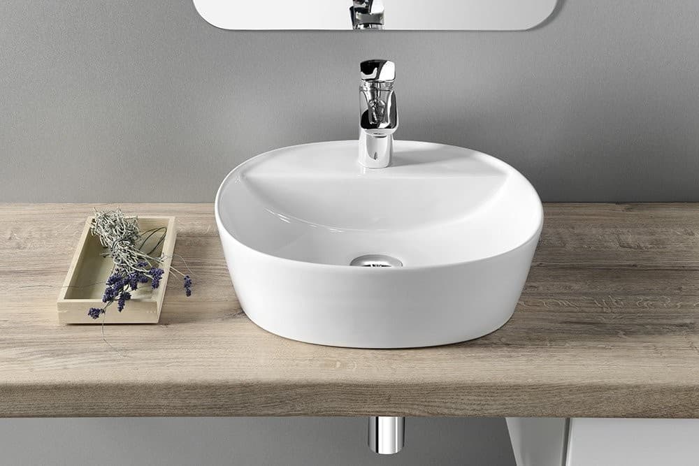 LUGANO umywalka ceramiczna nablatowa 40 cm biała