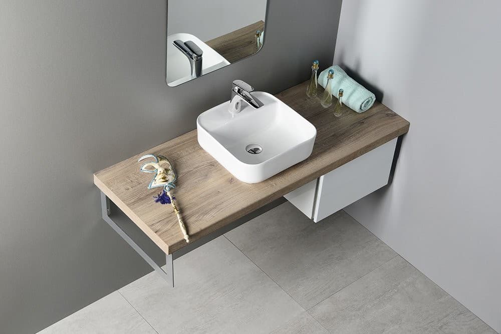MOLVENO umywalka ceramiczna nablatowa 39,5x39,5 cm