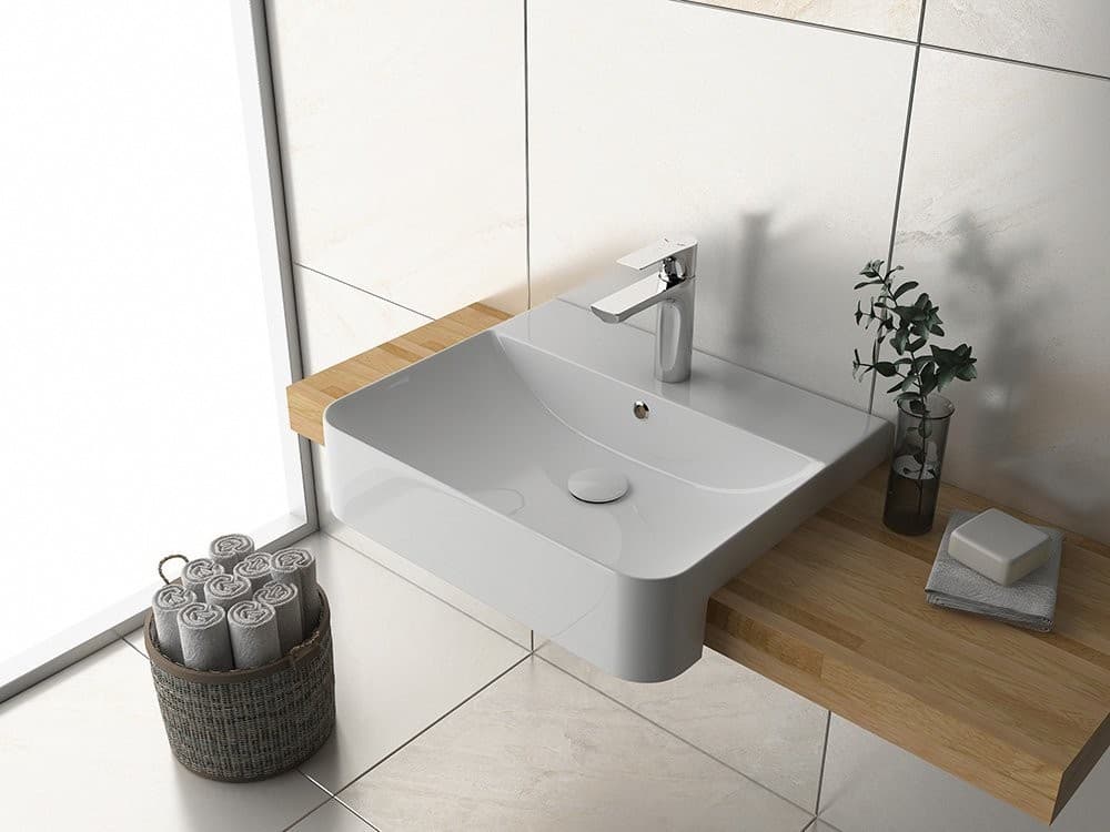 SOTT AQUA umywalka ceramiczna wpuszczana w blat 59x49cm