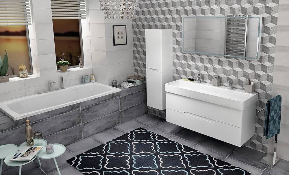 MEDIENA szafka umywalkowa 117x50,5x48,5cm, biały mat