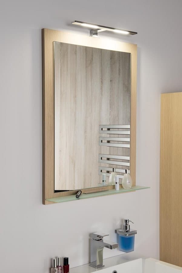 TREOS lustro w ramie 750x500 mm, czarny mat