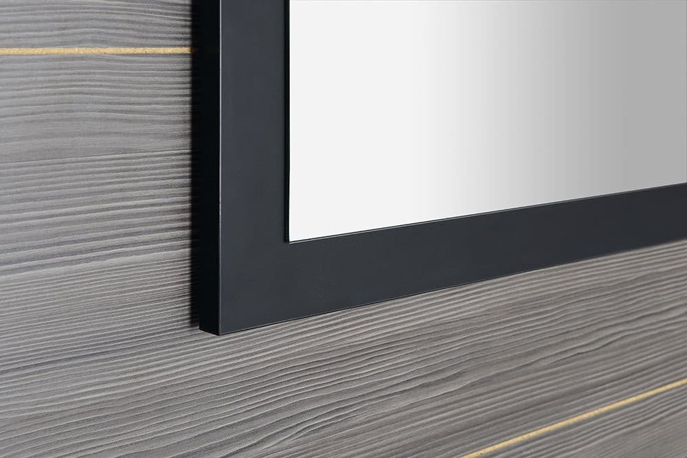 TREOS lustro w ramie 1100x500mm, czarny mat