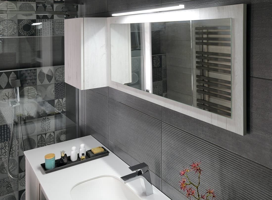 TREOS lustro w ramie 1100x500mm dąb Polar