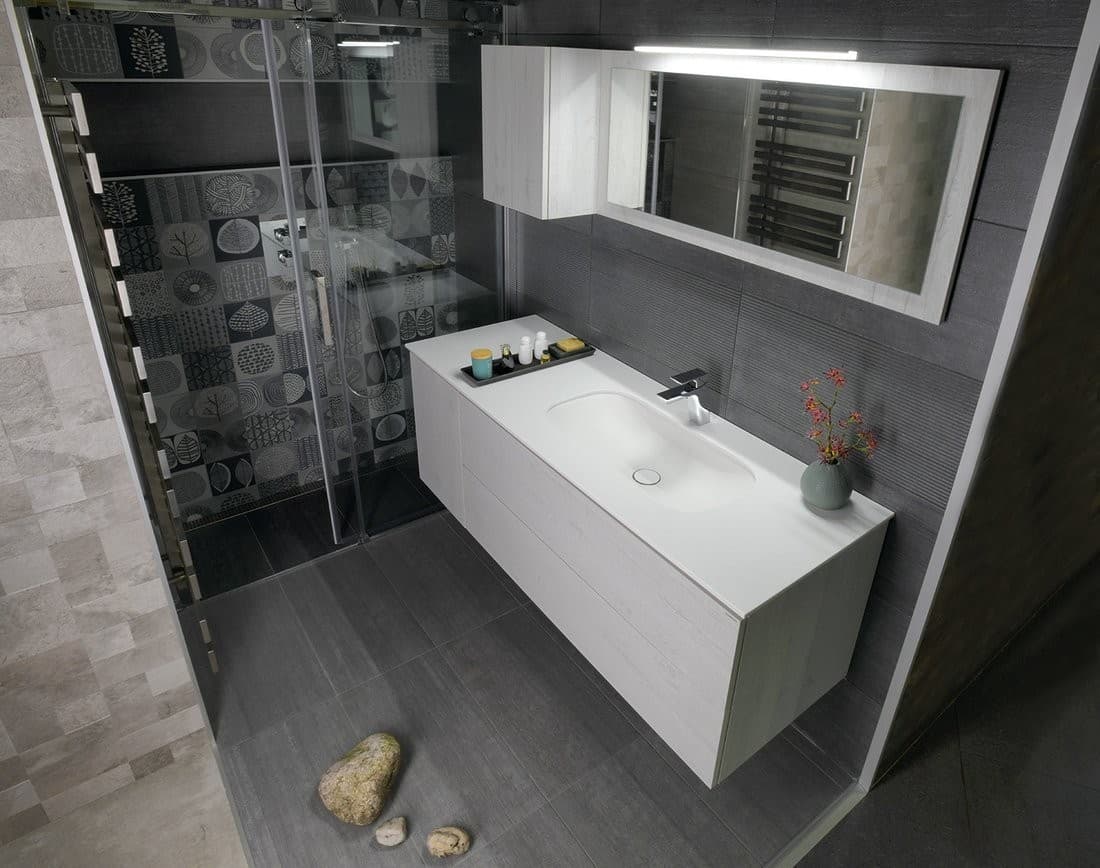 TREOS lustro w ramie 1100x500mm dąb Polar