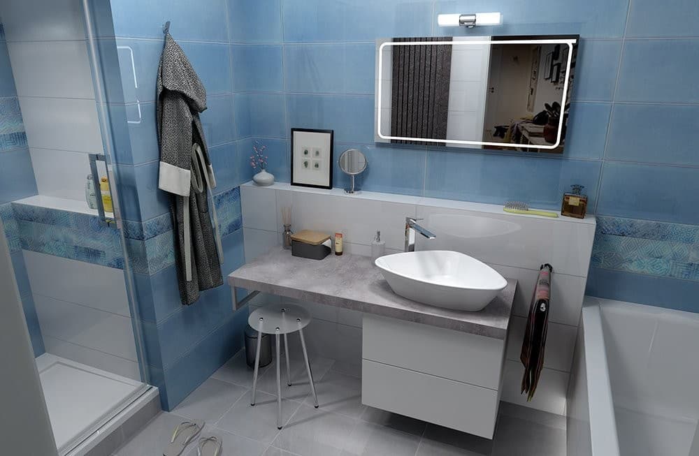 AVICE blat 90x50cm z laminatu HPL, Cementowy