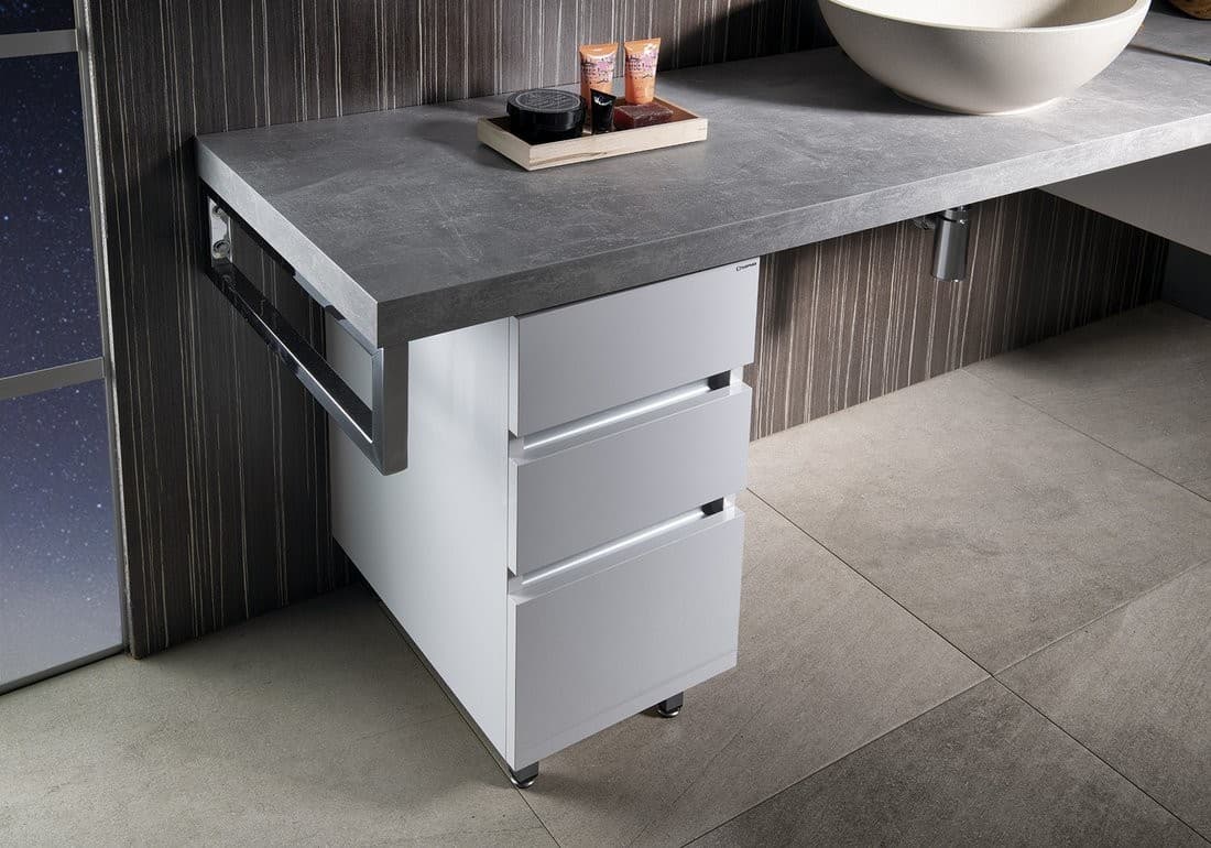 AVICE blat 90x50cm z laminatu HPL, Cementowy