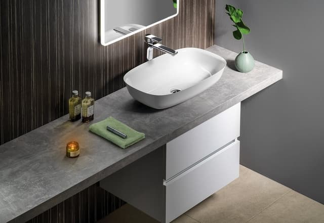 AVICE blat 90x50cm z laminatu HPL, Cementowy