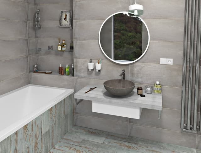 AVICE blat 90x50cm z laminatu HPL, Cementowy