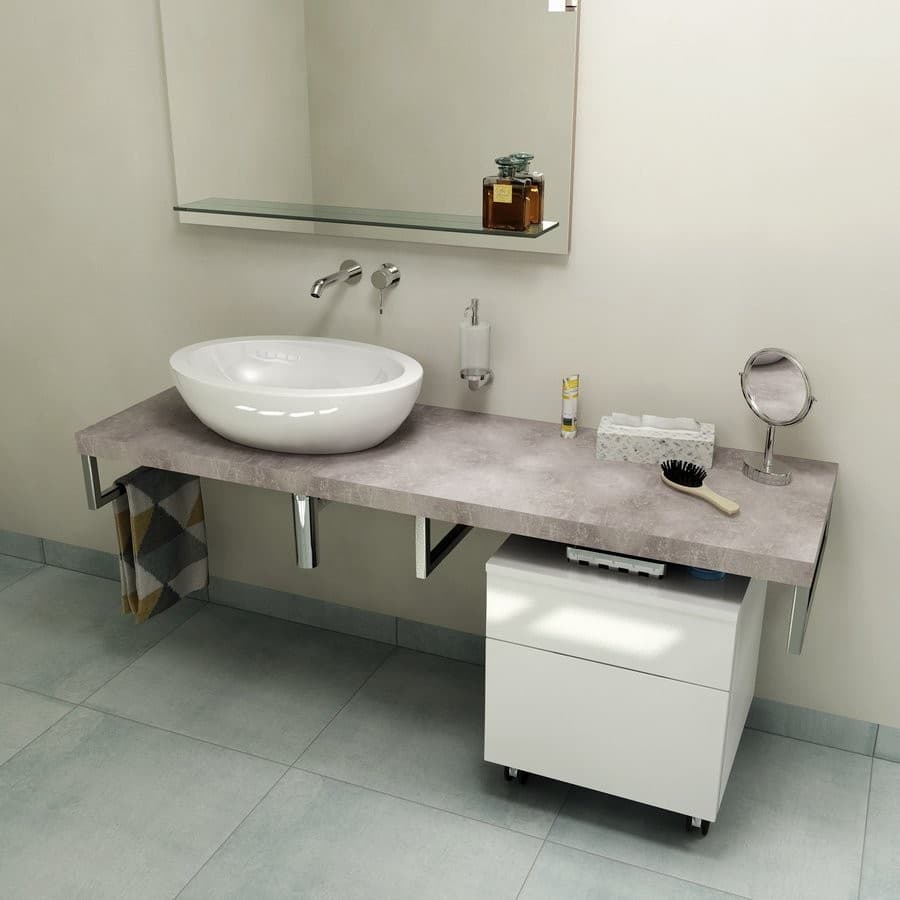 AVICE blat 150x50 cm, Cement - Blat DTD z laminatem HPL