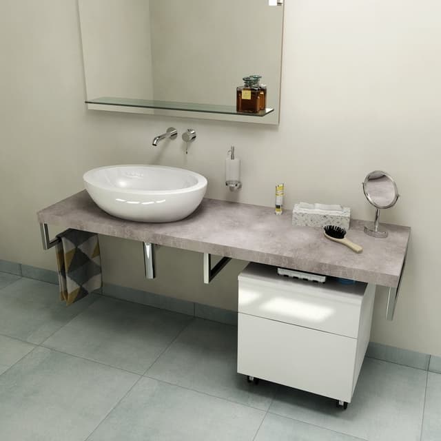 AVICE blat 160x50 cm, Cement - Blat DTD z laminatem HPL