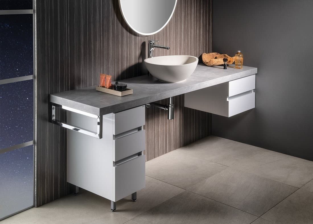 AVICE blat 180x50cm Cement - Blat DTD z laminatem HPL