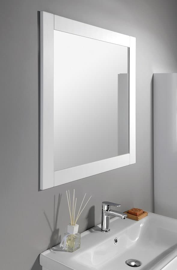 FAVOLO lustro w ramie 80x80 cm, biały mat