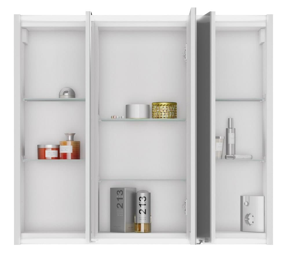 BATU szafka z lustrem 80x71 cm z oświetleniem LED , biała