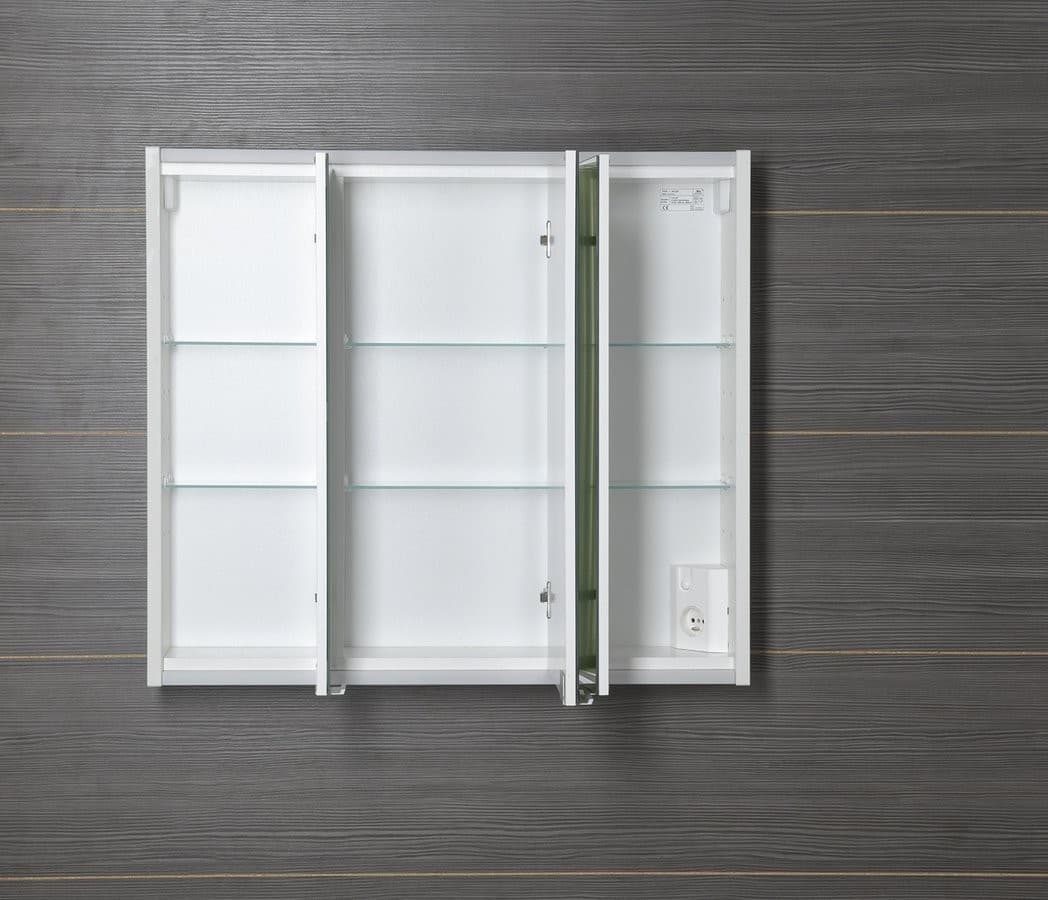 BATU szafka z lustrem 80x71 cm z oświetleniem LED , biała