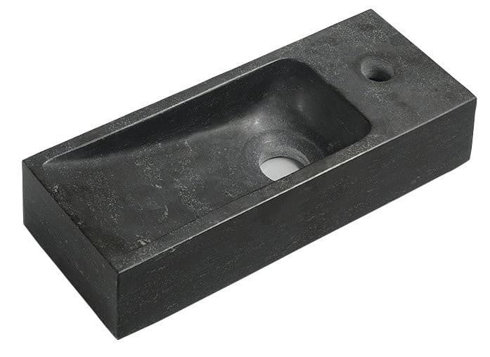 BLOK umywalka kamienna 38x14cm, matowy antracyt