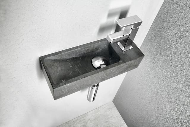 BLOK umywalka kamienna 38x14cm, matowy antracyt
