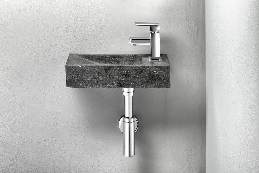 BLOK umywalka kamienna 38x14cm, matowy antracyt