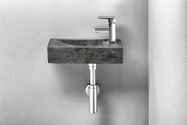 BLOK umywalka kamienna 38x14cm, matowy antracyt