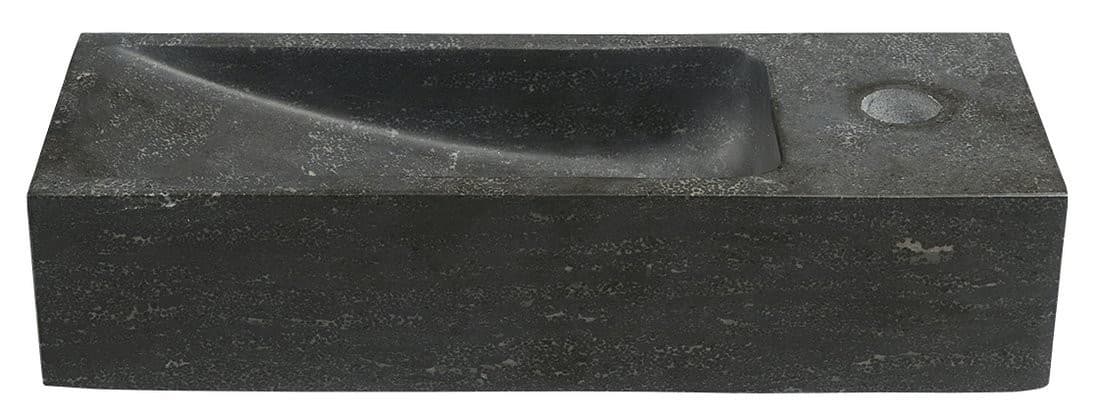 BLOK umywalka kamienna 38x14cm, matowy antracyt