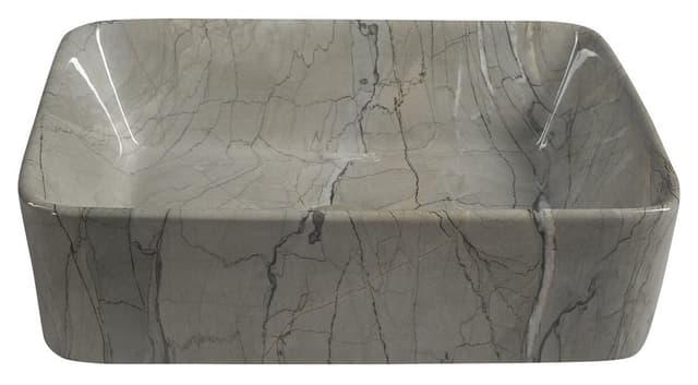 DALMA umywalka ceramiczna nablatowa 48x38 cm szary marmur