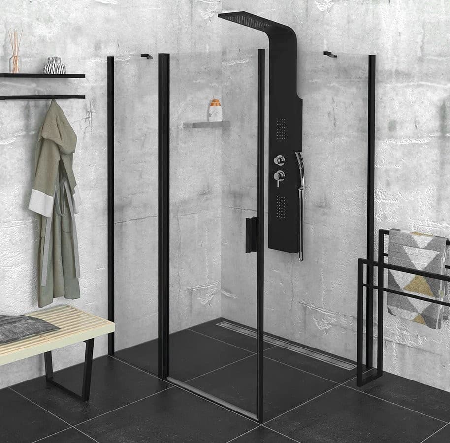ZOOM LINE BLACK kabina prysznicowa 140x80 cm uniwersalna