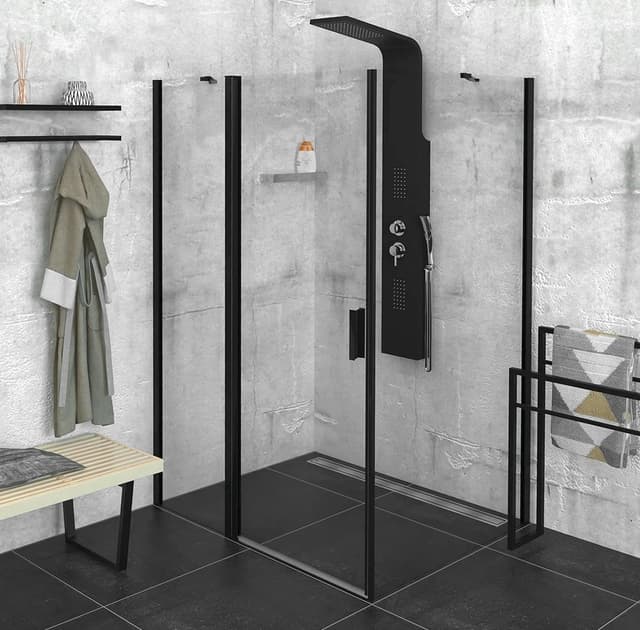ZOOM LINE BLACK kabina prysznicowa 140x80 cm uniwersalna
