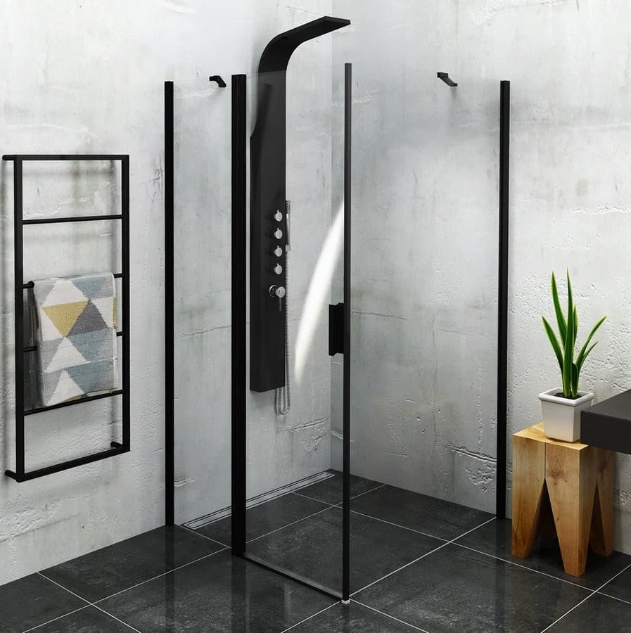 ZOOM LINE BLACK kabina prysznicowa 140x80 cm uniwersalna
