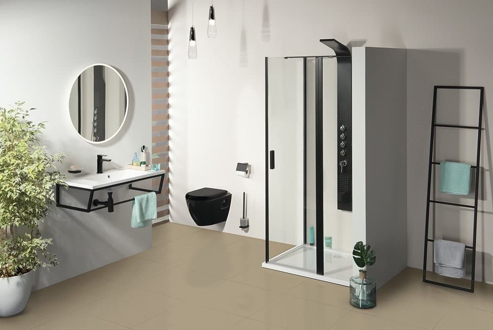 ZOOM LINE BLACK kabina prysznicowa 140x80 cm uniwersalna