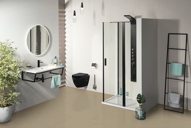 ZOOM LINE BLACK kabina prysznicowa 140x80 cm uniwersalna