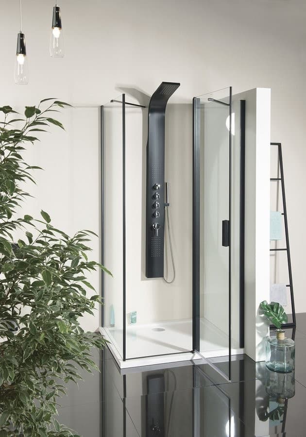 ZOOM LINE BLACK kabina prysznicowa 140x80 cm uniwersalna