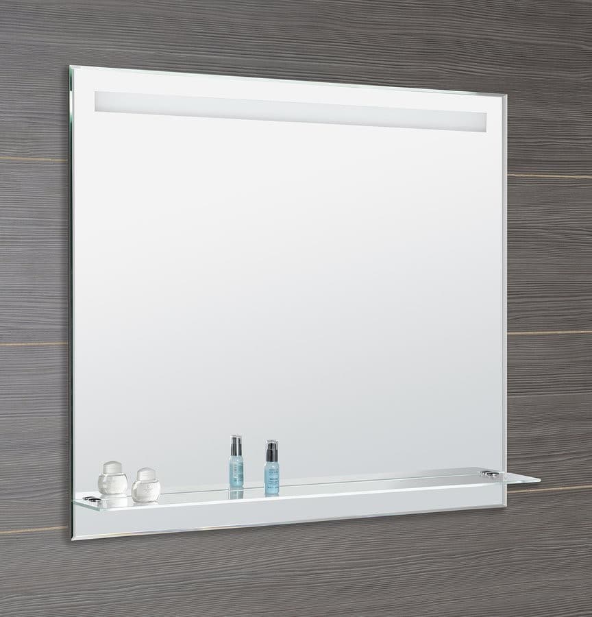 Lustro LED z półką 100x80cm, neutralne światło