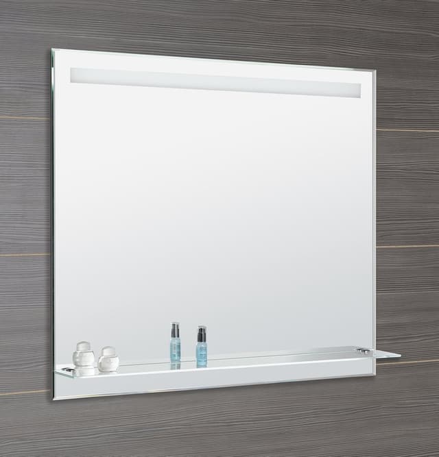 Lustro LED z półką 100x80cm, neutralne światło