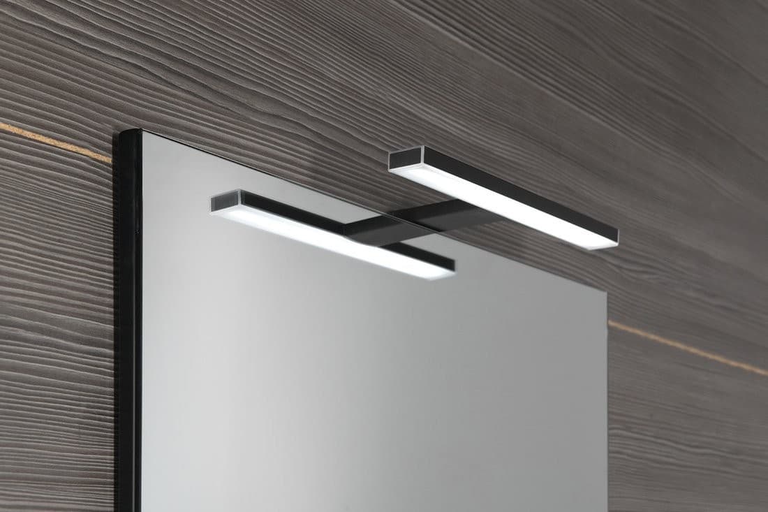 ERUPTA lustro LED z półką 60x95cm czarny mat
