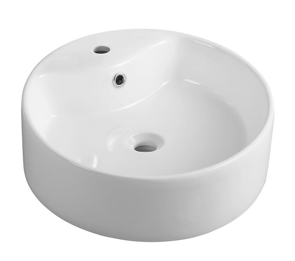 Umywalka ceramiczna nablatowa Ø 40 cm, biała