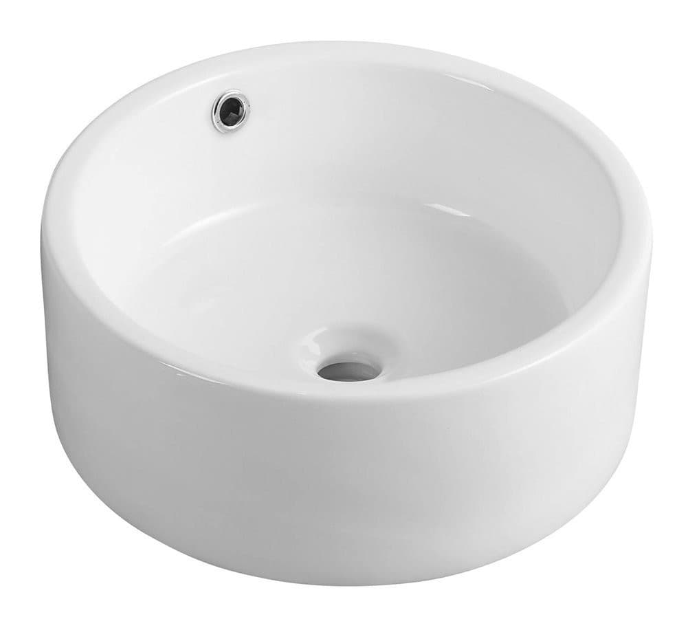 Umywalka ceramiczna nablatowa Ø 42 cm - biała