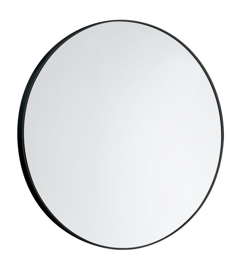 Okrągłe lustro w plastikowej ramie 60 cm, czarny mat