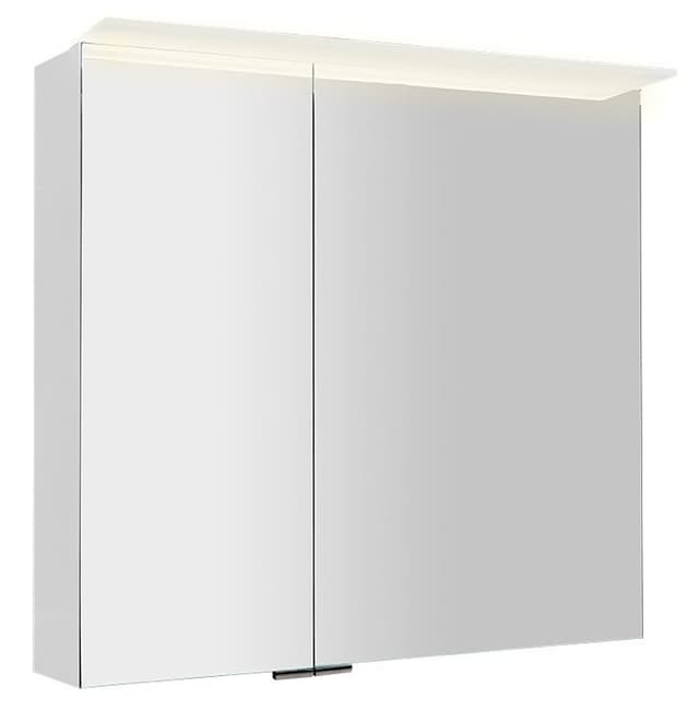 LINEX szafka z lustrem LED, 80x70x15cm, biały połysk