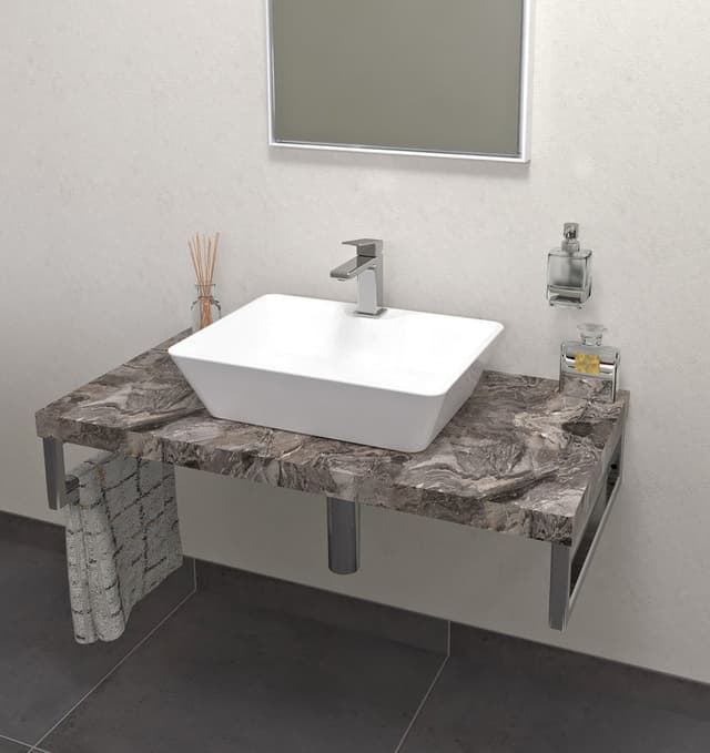 AVICE blat kamienny 70x50 cm, szary, laminat HPL