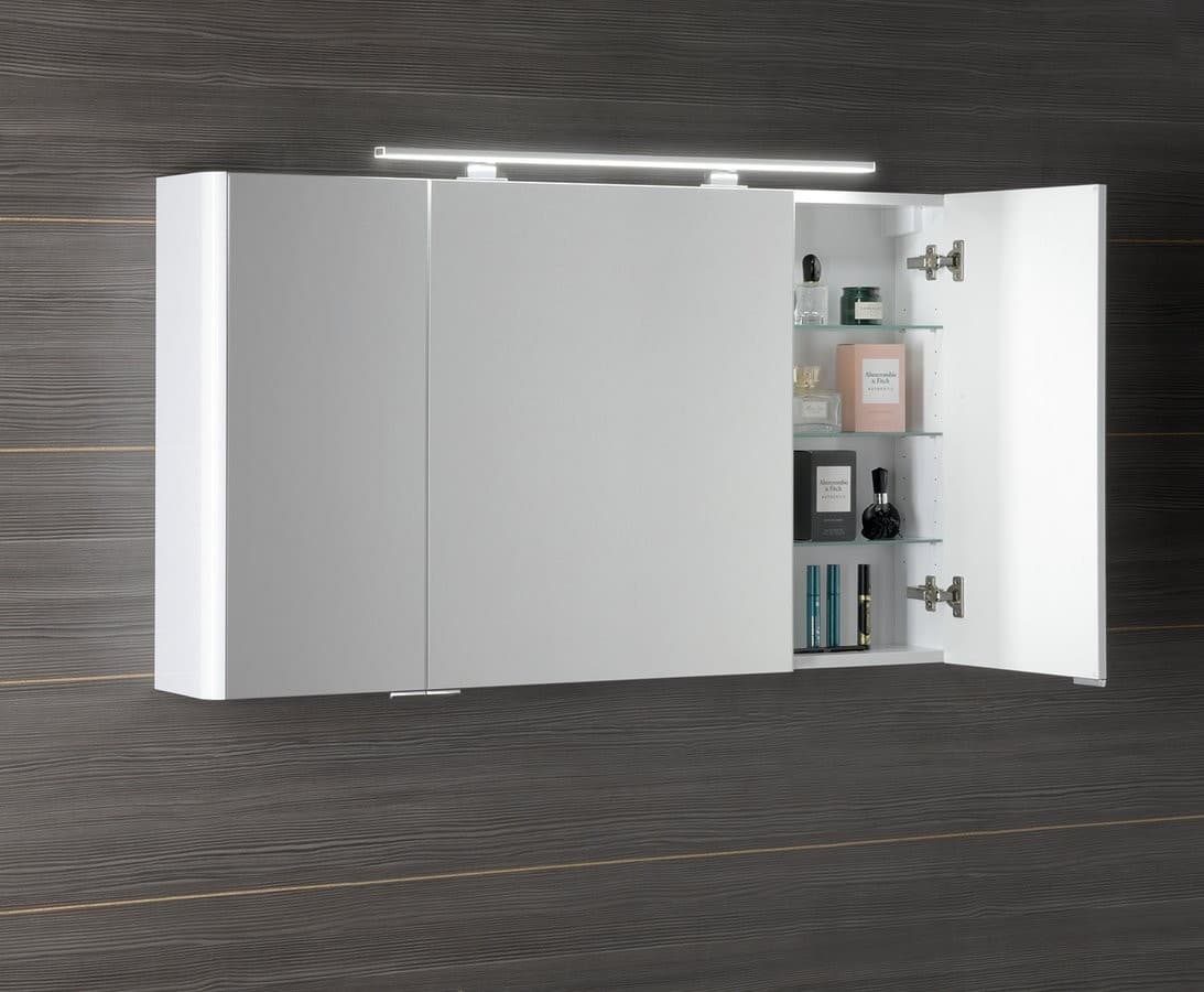 LUCIE szafka z lustrem LED, 126x70 cm, biała