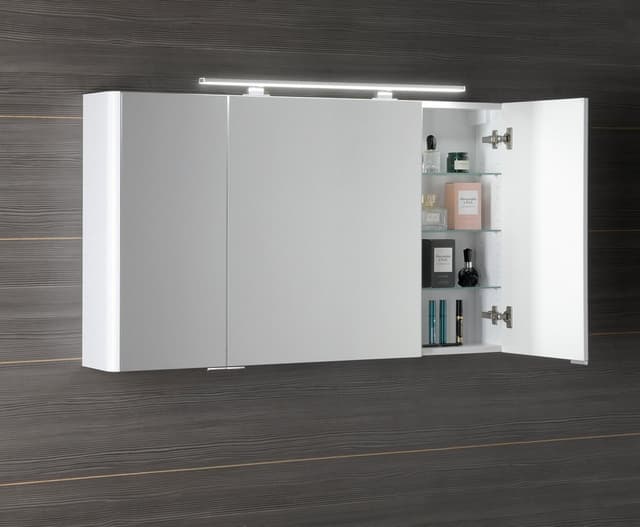 LUCIE szafka z lustrem LED, 126x70 cm, biała