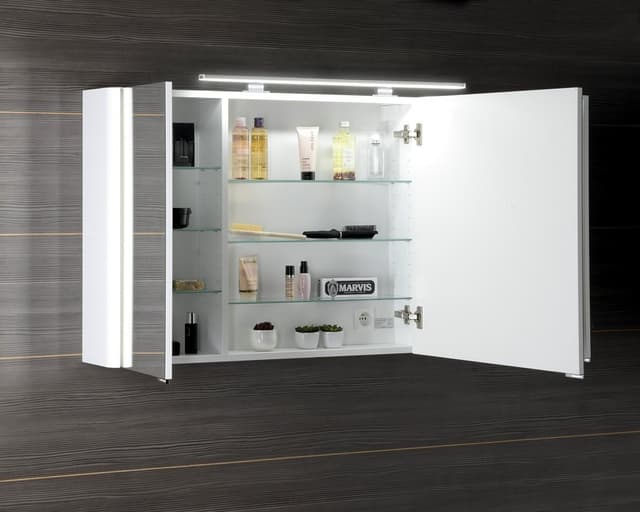 LUCIE szafka z lustrem LED, 126x70 cm, biała